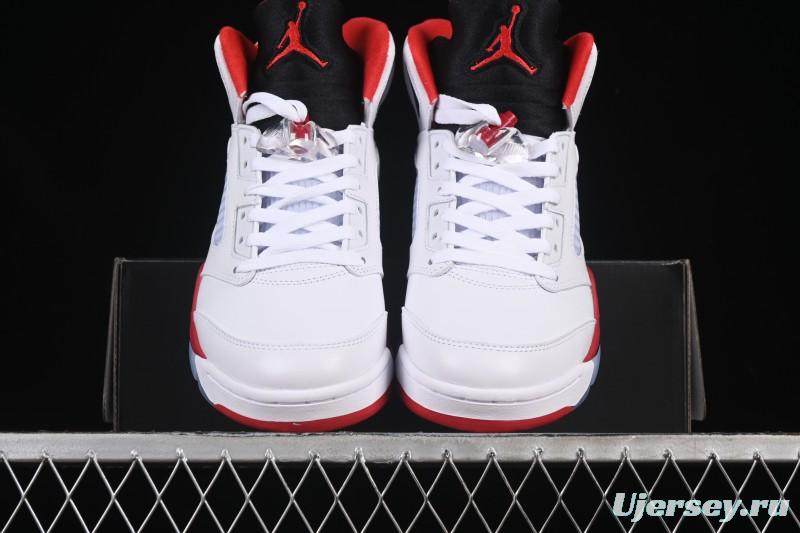 Nike Air Jordan 5 Retro Fire Red Black Tongue Basketball Shoes - HQ7978-101