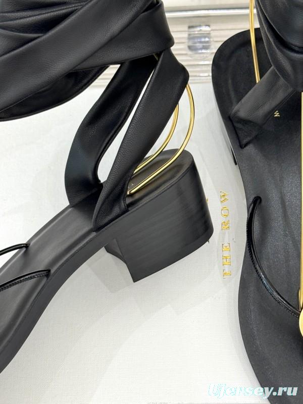 2025 Women Yves Saint Laurent Black Leather Sandal