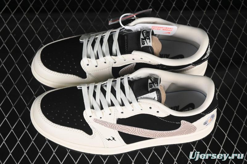 Nike Travis Scott x Fragment Design x Air Jordan 1 Low OG SP AJ1 Low Top Casual Sneakers - XS2024-047