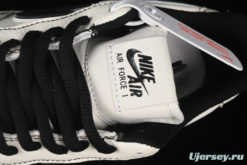 Nike Balenciaga Air Force 1'07 Low Collaboration Triple Swoosh Beige Black Casual Shoes - FR0538-090