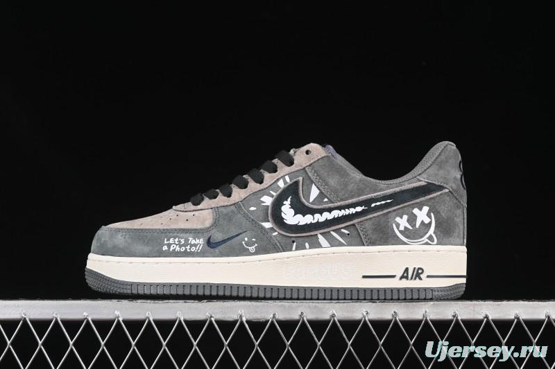 Nike Air Force 1'07 Low Grey Faced Prince Casual Sneakers - YD2452-808