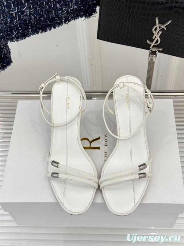 2025 Women Yves Saint Laurent White Leather High Heel Slingback KFY00270