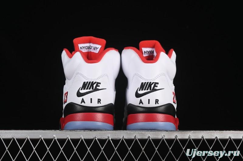 Nike Air Jordan 5 Retro Fire Red Black Tongue Basketball Shoes - HQ7978-101