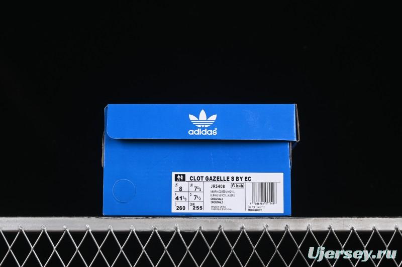 Adidas Originals Gazelle S By JR5408 Clot Collaboration Platform Casual Slip-Resistant Wear-Resistant Low-Top Sneakers