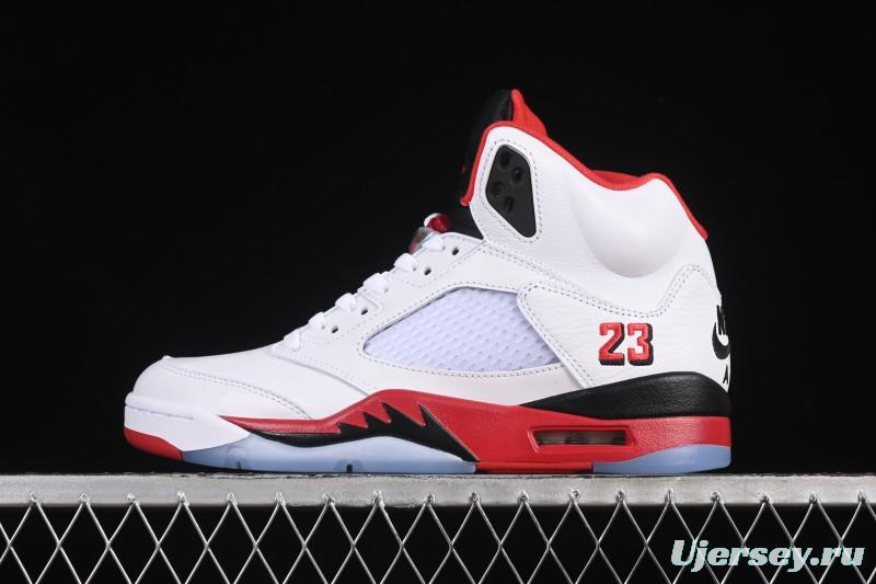 Nike Air Jordan 5 Retro Fire Red Black Tongue Basketball Shoes - HQ7978-101