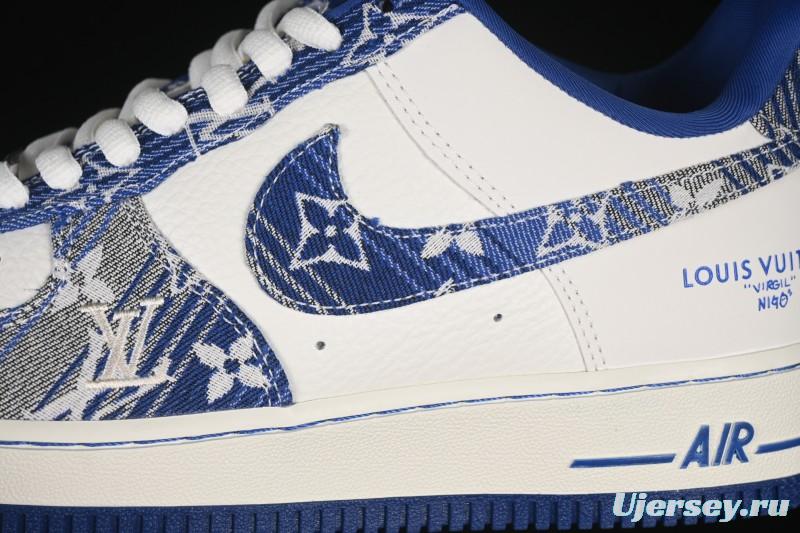 Nike Air Force 1 '07 Low LV Collaboration Gray Blue Denim Casual Sneakers - SC9207-540