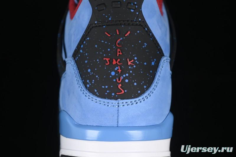 Nike Travis Scott Cactus Jack x Air Jordan 4 Retro AJ4 Collaboration Suede Blue - 308497-406