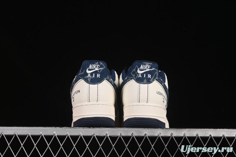 Nike Air Force 1 '07 Low LV Collaboration Dual-Tone Blue Denim Hook Low-Top Casual Sneakers - YX5066-342