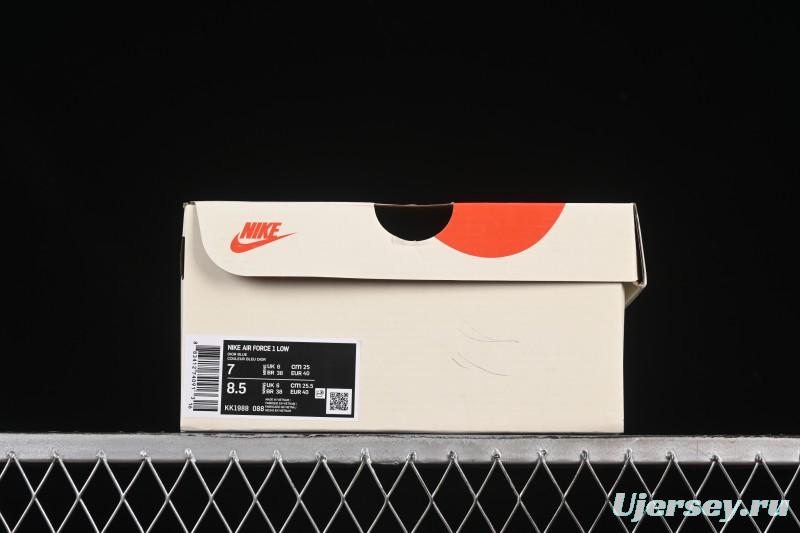 Nike Air Force 1 '07 Low Dior Collaboration Stone Blue Low-Top Casual Sneakers - KK1988-088