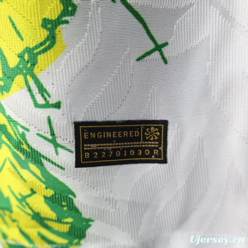 Player Version 2025 Brazil White with Rooster Print Jersey