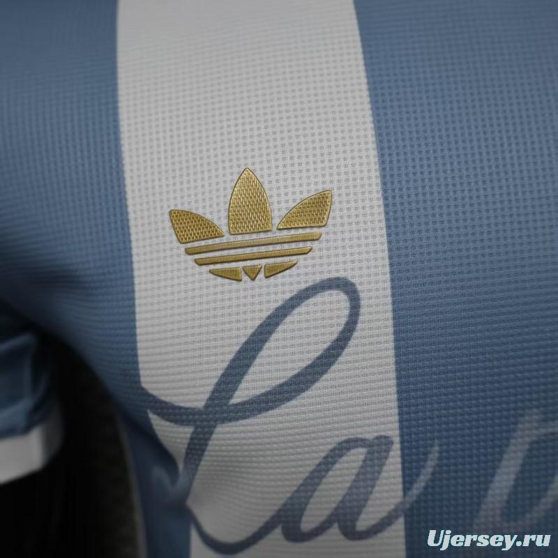 Player Version 2025 Argentina Blue with Messi Celebration Print Jersey