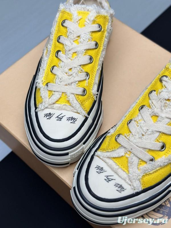 2025 Unisex XVESSEL Yellow White Canvas Plimsolls Vulcanized AS00240