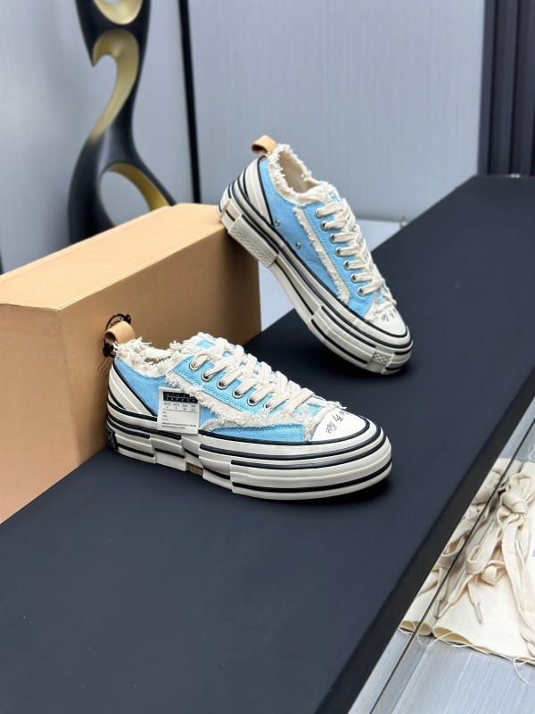2025 Unisex XVESSEL Light Blue White Canvas Plimsolls Vulcanized AS00240