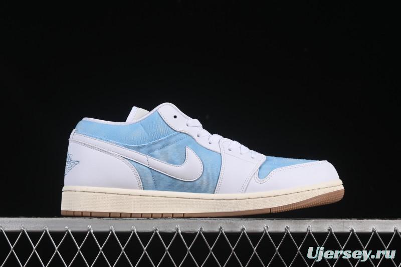 Nike Air Jordan 1 Low Worn Blue Denim Casual Sneakers - HQ2004-400