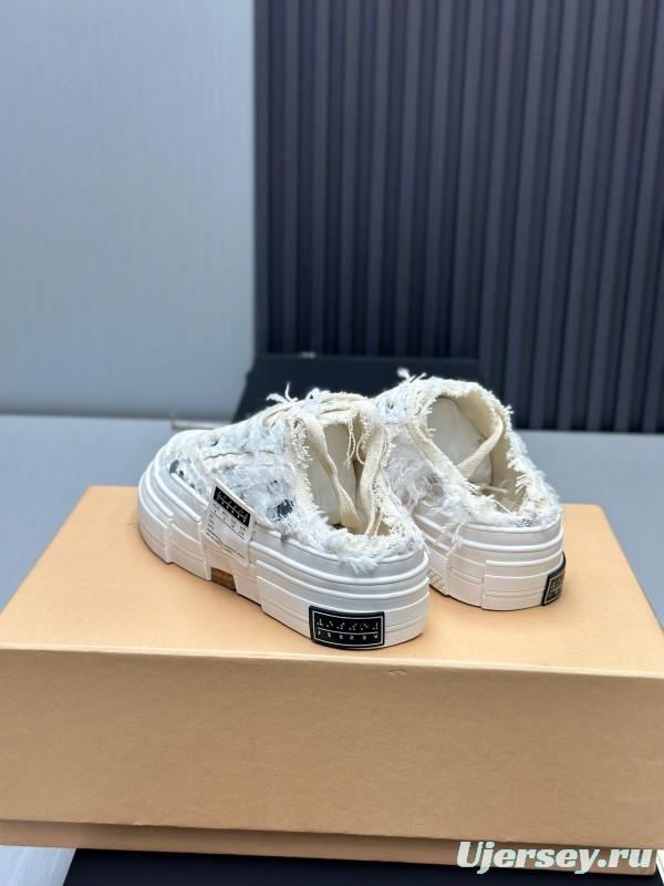 2025 Unisex XVESSEL White Canvas Plimsolls Vulcanized AS00260