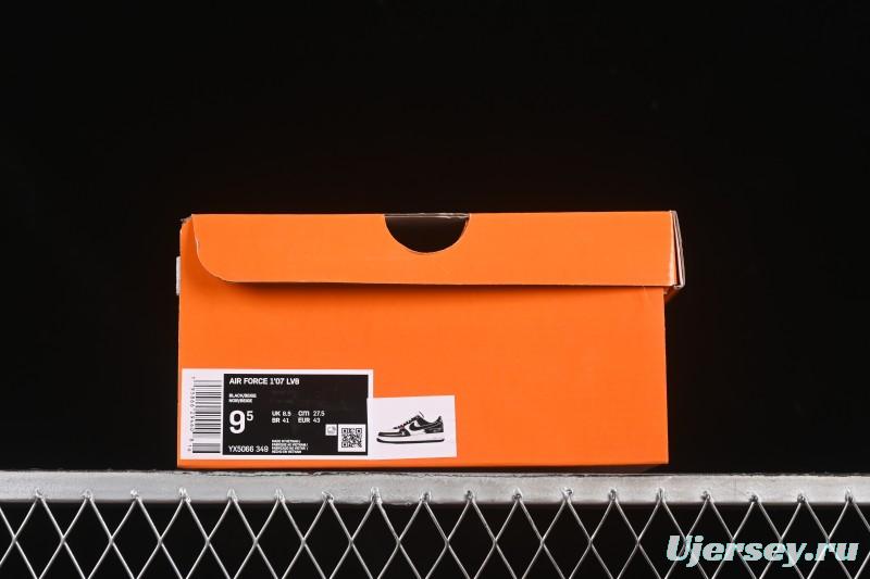 Nike Air Force 1 '07 Low LV Collaboration Black Leather Casual Sneakers - YX5066-349