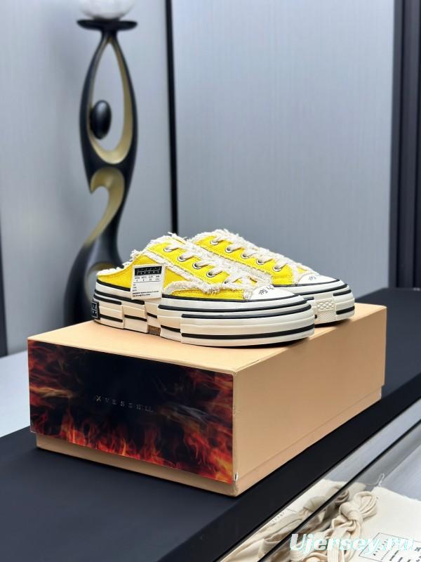 2025 Unisex XVESSEL Yellow White Canvas Plimsolls Vulcanized AS00240