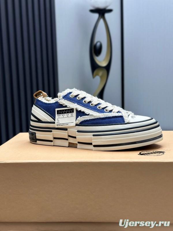 2025 Unisex XVESSEL Navy White Canvas Plimsolls Vulcanized AS00240