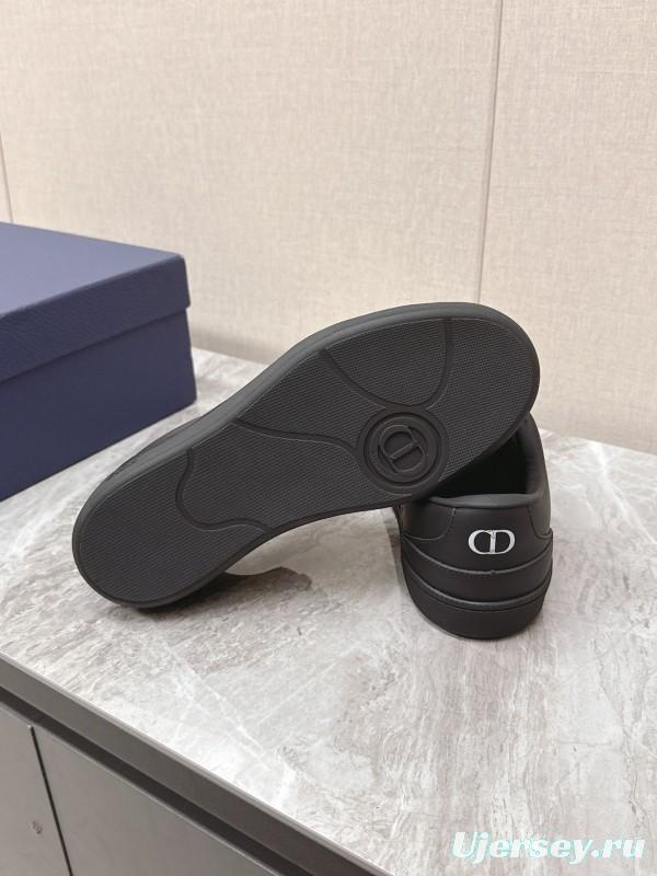 2025 Men Dior Black Leather Sneakers KFY00300