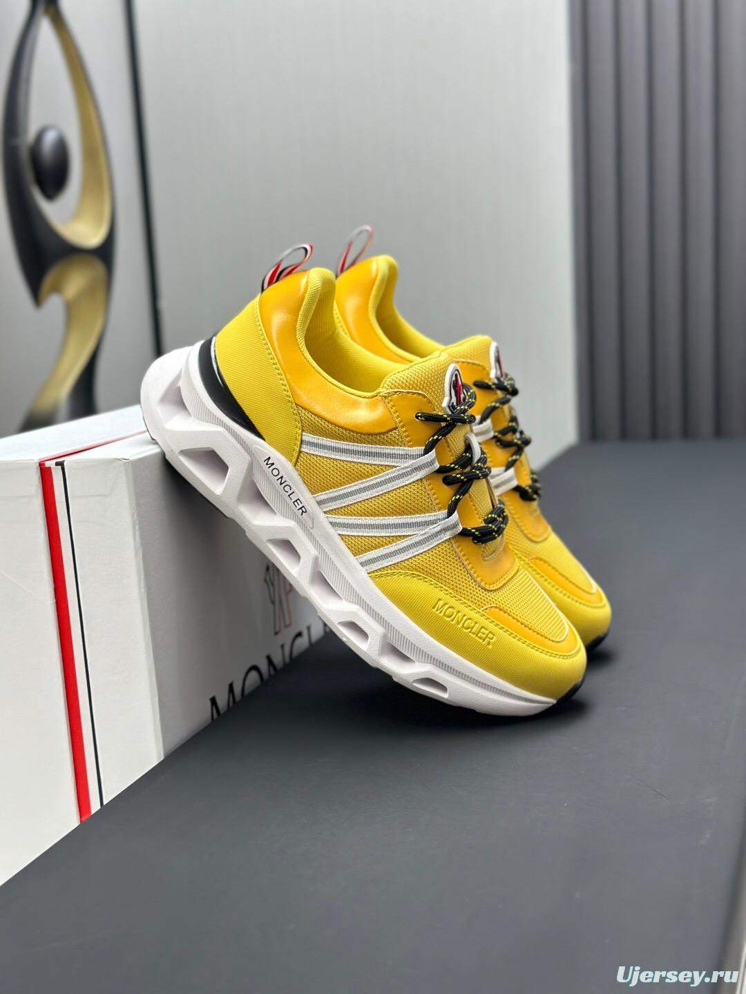 2025 Unisex Moncler Yellow Black White Cordura Gore-Tex Rubber Outdoor Running Shoes AS00390