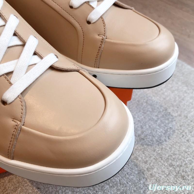 2025 Unisex H Beige Leather Sneakers AS00380