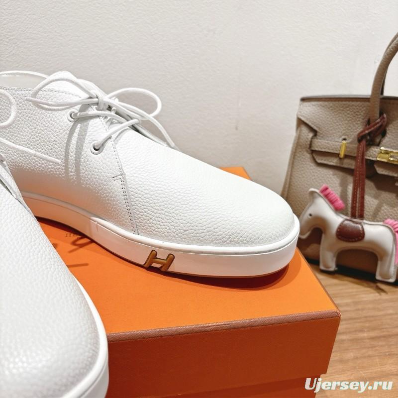 2025 Unisex H White Leather Classic Boots AS00380