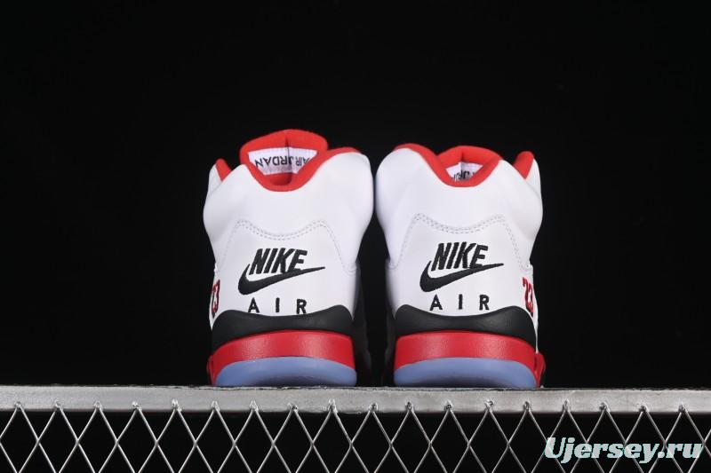 Nike Air Jordan 5 Retro Fire Red Black Tongue Basketball Shoes - HQ7978-101