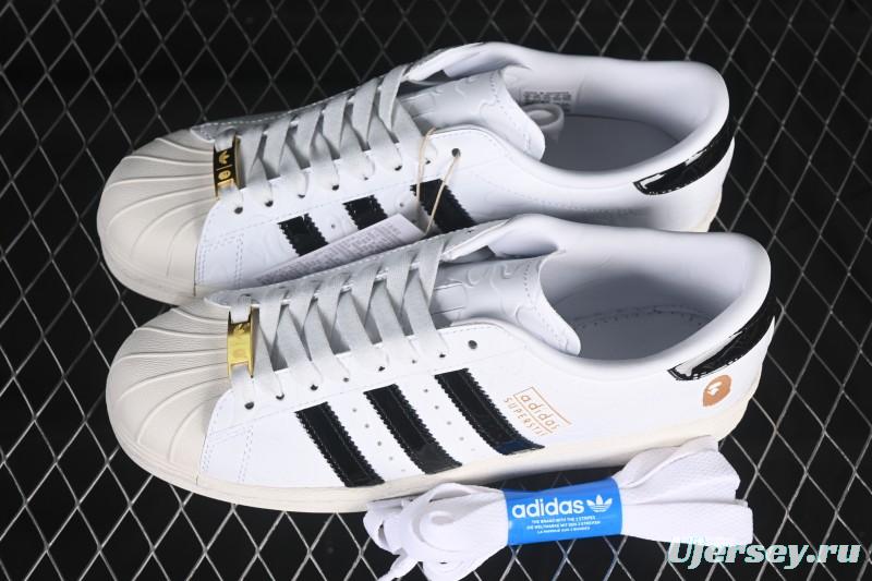 Adidas Bape Superstar Casual Sneakers with Shell Toe Design - JR2701