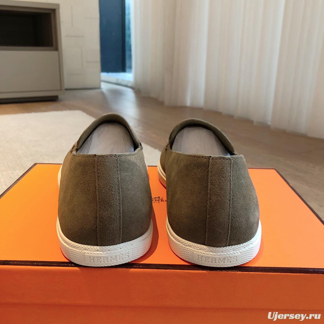 2025 Unisex Hermès Brown Suede Plimsolls AS00380