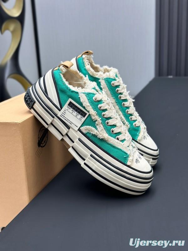 2025 Unisex XVESSEL Green White Canvas Low-Top Vulcanized Sneakers AS00240
