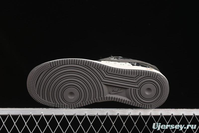 Nike Air Force 1 '07 Low LV Collaboration Black Gold Casual Sneakers - JJ2508-703