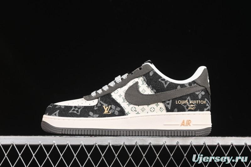 Nike Air Force 1 '07 Low LV Collaboration Black Gold Casual Sneakers - JJ2508-703