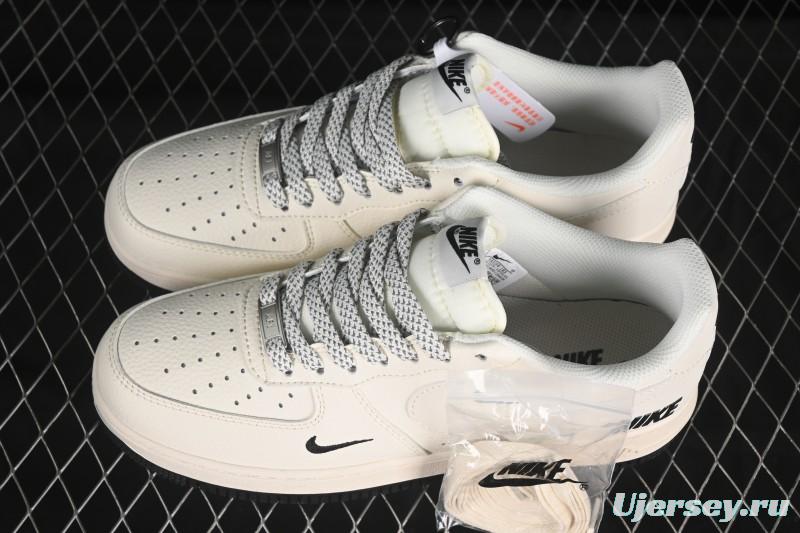 Nike Air Force 1'07 Low Casual Sneakers with Triple Black Swoosh - XX3168-183