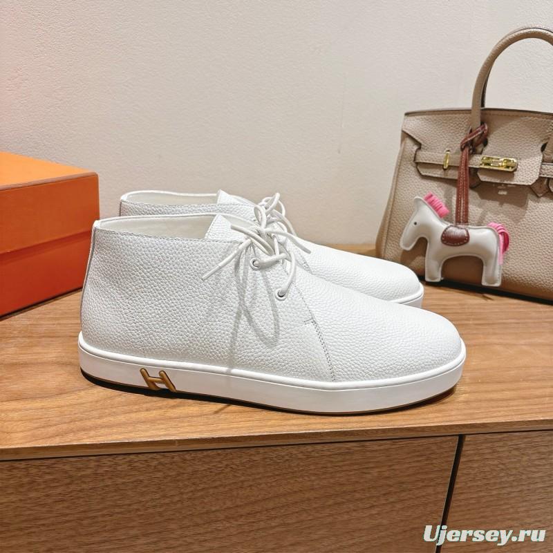 2025 Unisex H White Leather Classic Boots AS00380