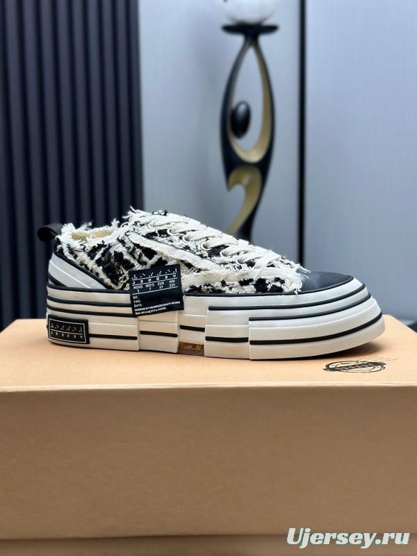 2025 Unisex XVESSEL Black White Canvas Plimsolls Hand-painted AS00260