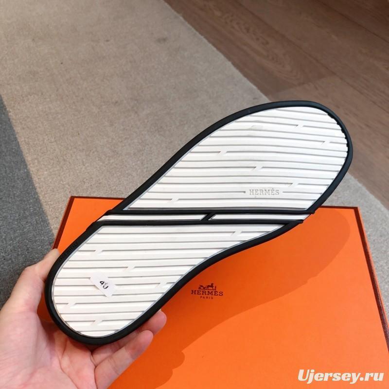 2025 Unisex H White Leather Sneakers Classic Construction AS00380