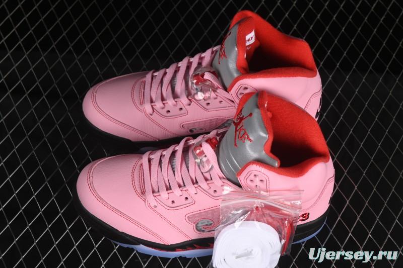 Awake NY Air Jordan 5 Retro Sneakers with Arctic Pink Colorway and Awake NY Logo Mesh - DV4982-600