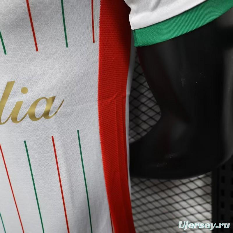 Player Version 2025 CD Palestina White with Red and Green Pinstripe Jersey