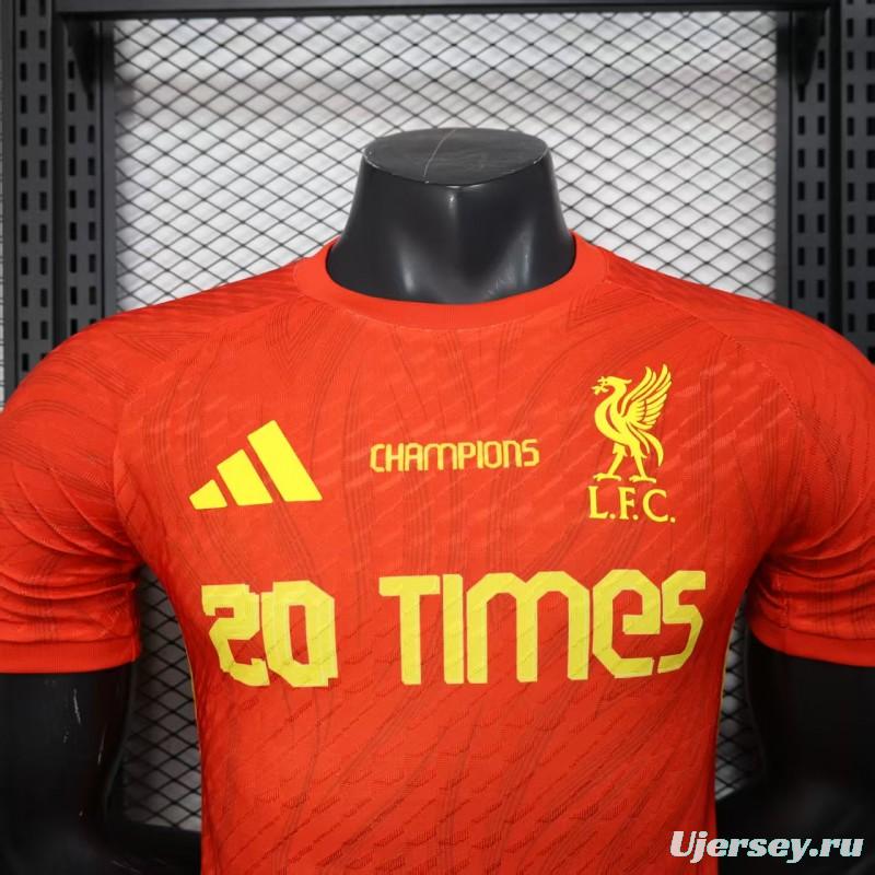 Player Version 25/26 Liverpool 20times Champions Jersey