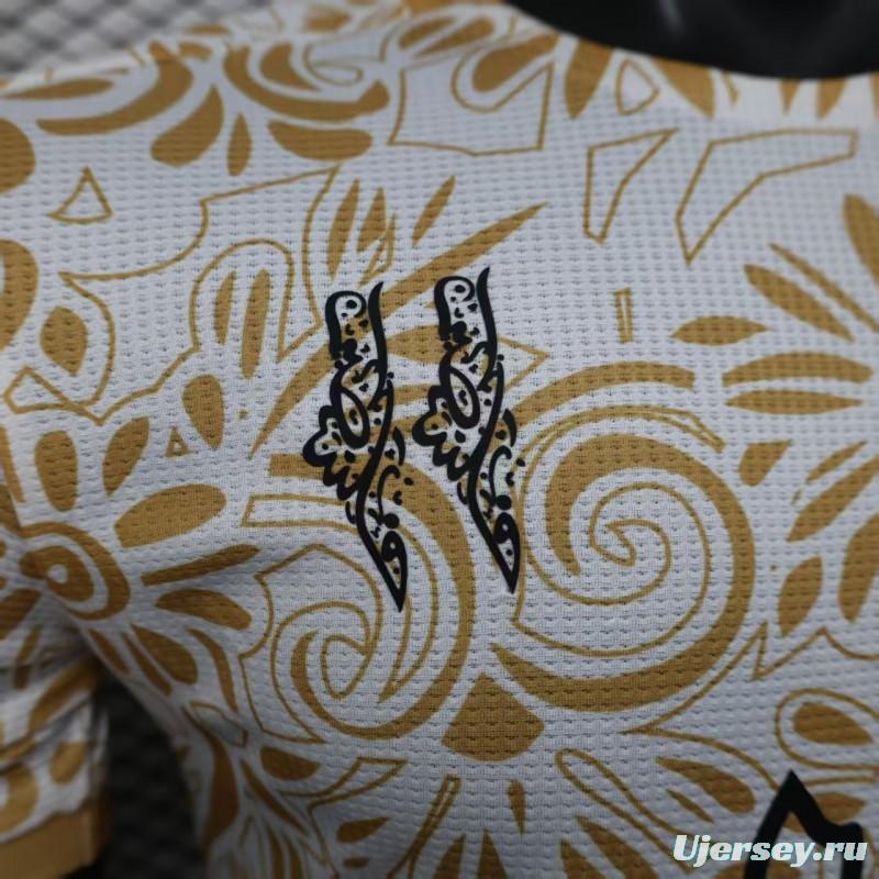Player Version 25/26 FC Palestine White with Golden Floral Pattern Jersey