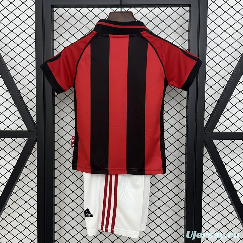Retro 98/99 Kids AC Milan Home Size 16-28 Jersey