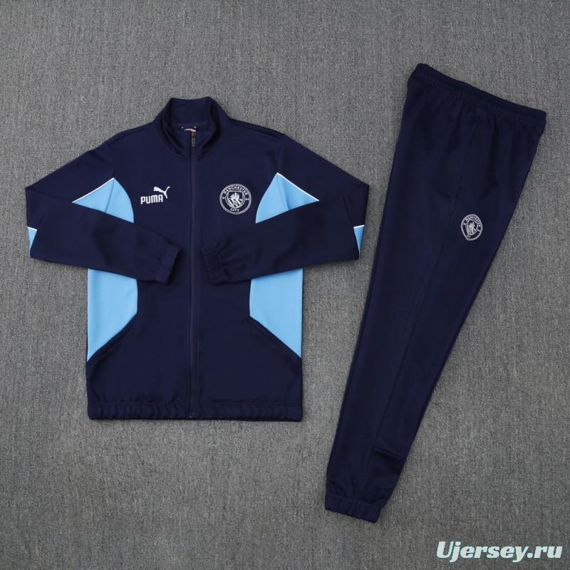 25/26 Manchester City Blue/Navy Full Zipper Jacket +Long Pants