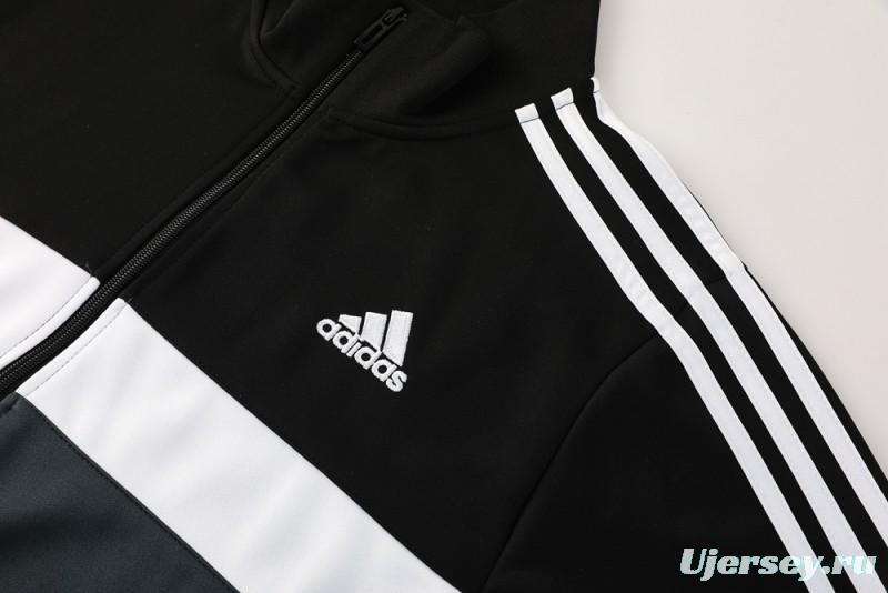 2025 Adidas Black/Grey Full Zipper Jacket +Long Pants