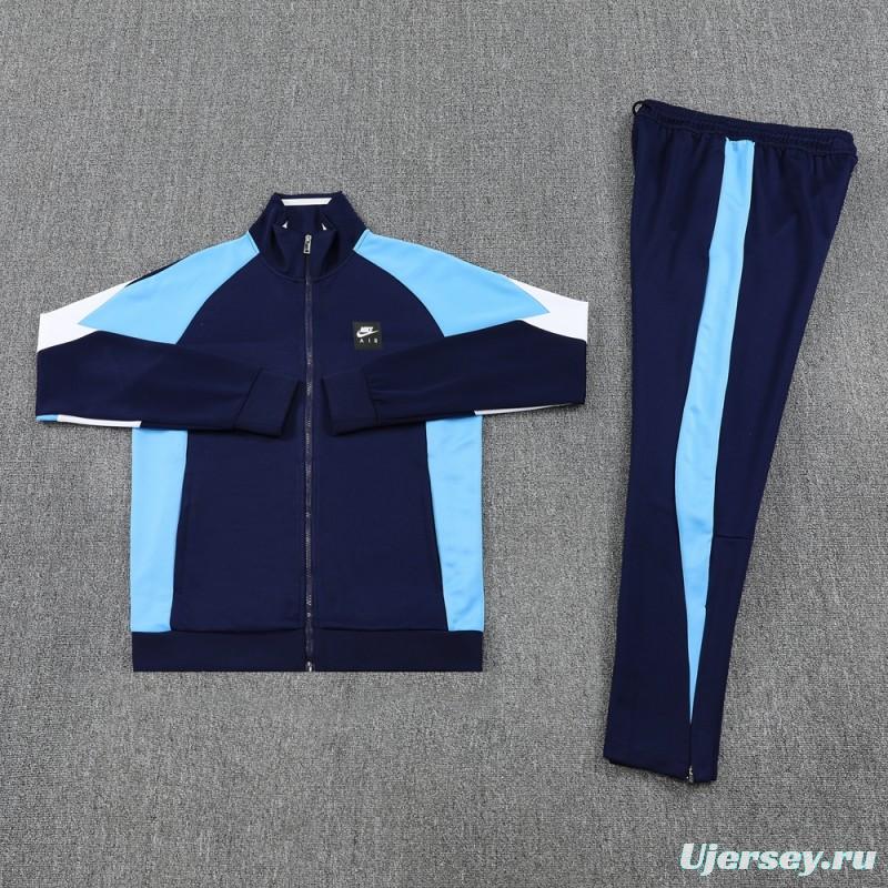 2025 NIKE Light Blue/Navy Full Zipper Jacket +Long Pants