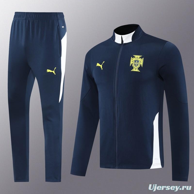 2025 Portugal Navy Full Zipper Jacket +Long Pants