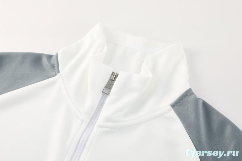 2025 NIKE WHITE/Grey Full Zipper Jacket +Long Pants