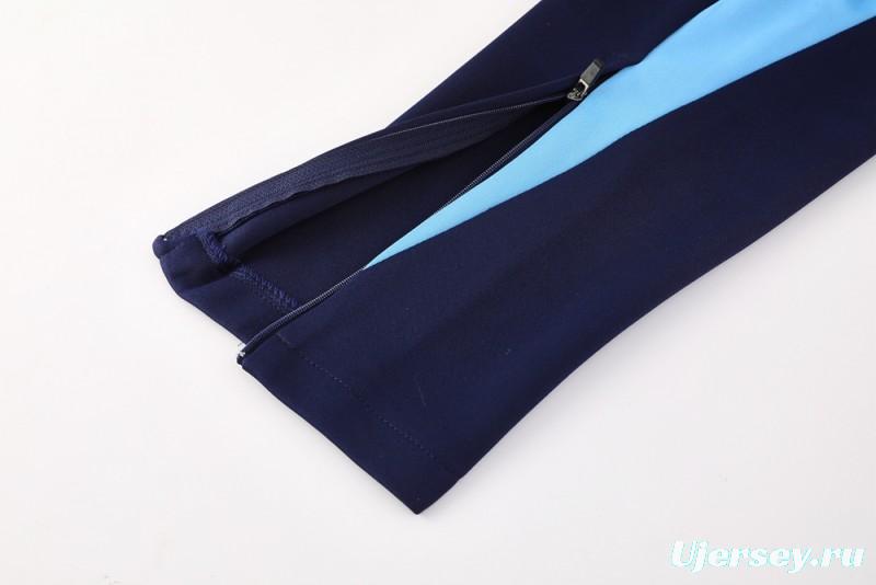 2025 NIKE Light Blue/Navy Full Zipper Jacket +Long Pants