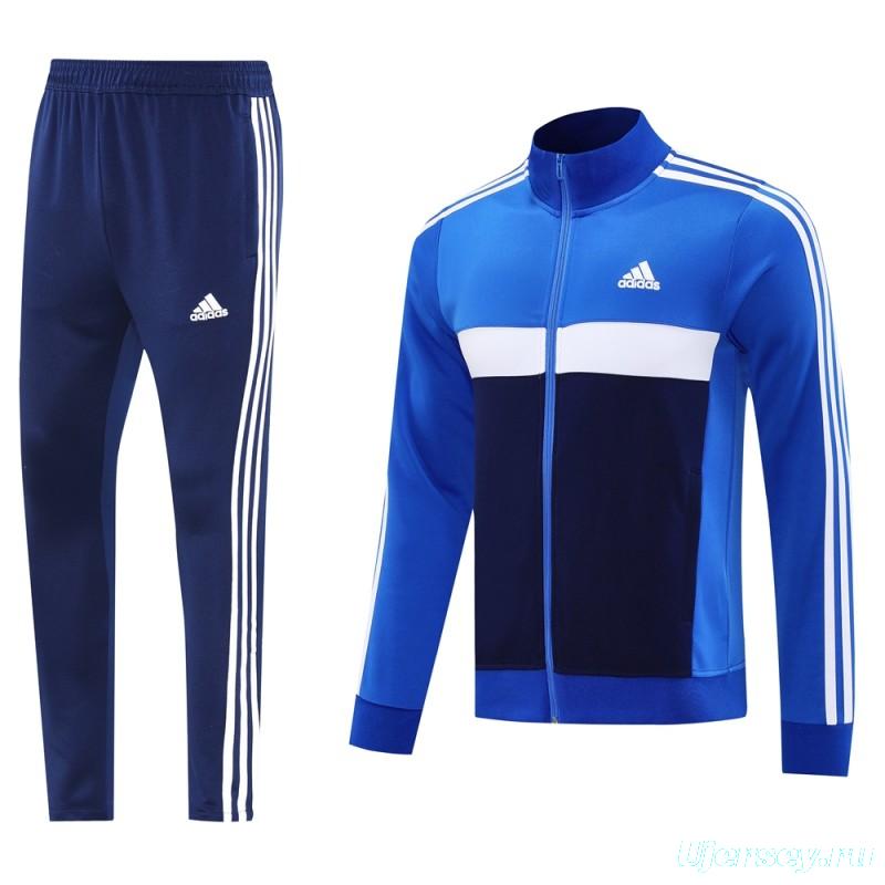 2025 Adidas Blue/Navy Full Zipper Jacket +Long Pants
