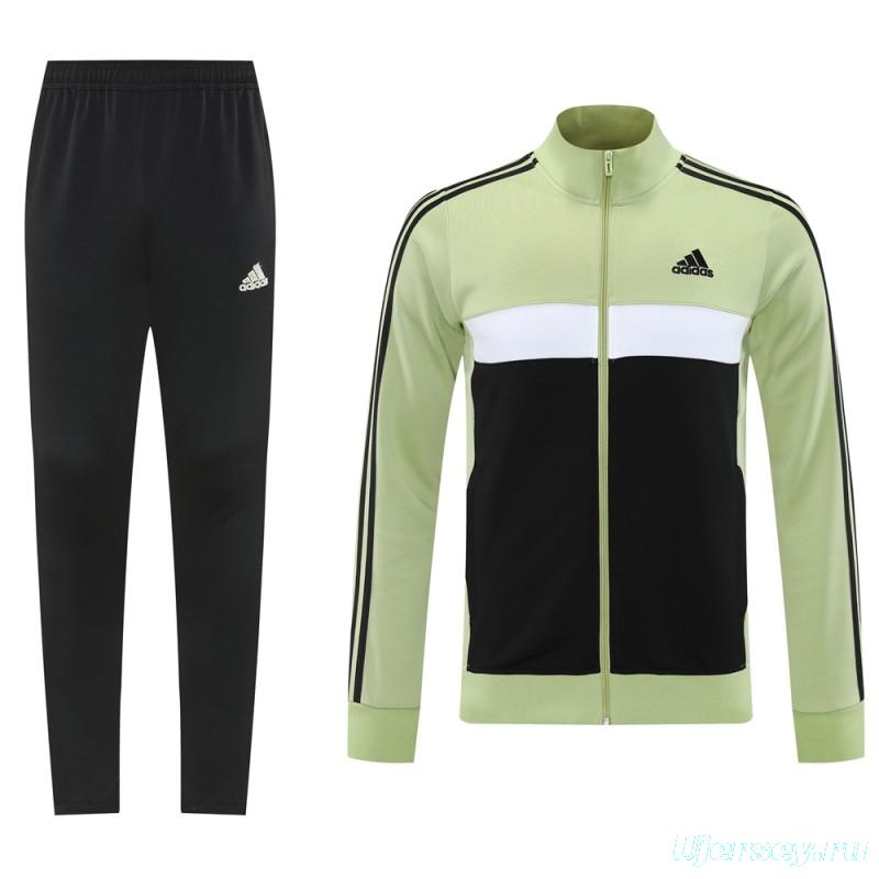 2025 Adidas Light Green/Black Full Zipper Jacket +Long Pants