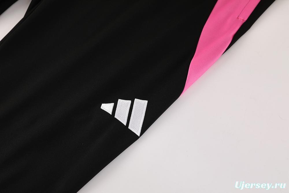 2025 Adidas Orange & Black with Leopard Print Pattern Half Zipper Jacket +Long Pants